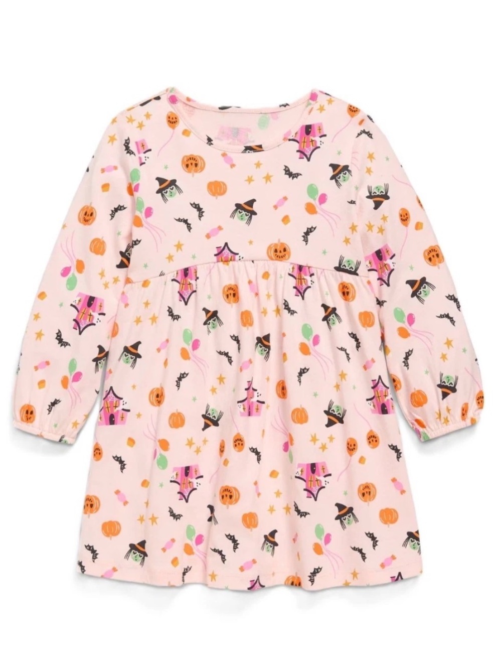 NWOT Old Navy Pink Halloween Witch & Pumpkin Dress